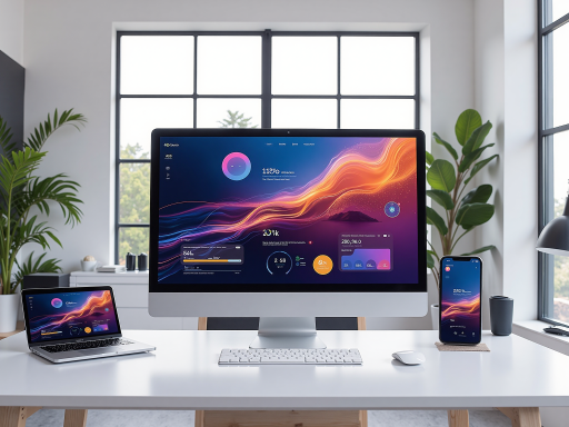 AI科技资讯平台界面展示，现代化设计风格，包含数据分析图表和功能模块预览